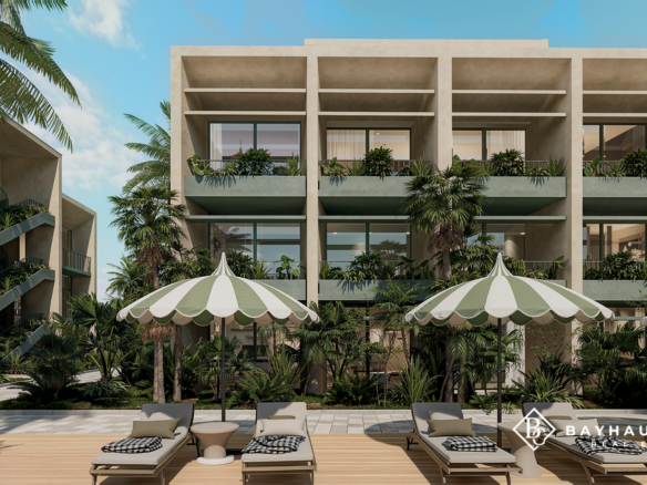 Washington Gardens apartments overlooking tropical pool area in Noord, Aruba