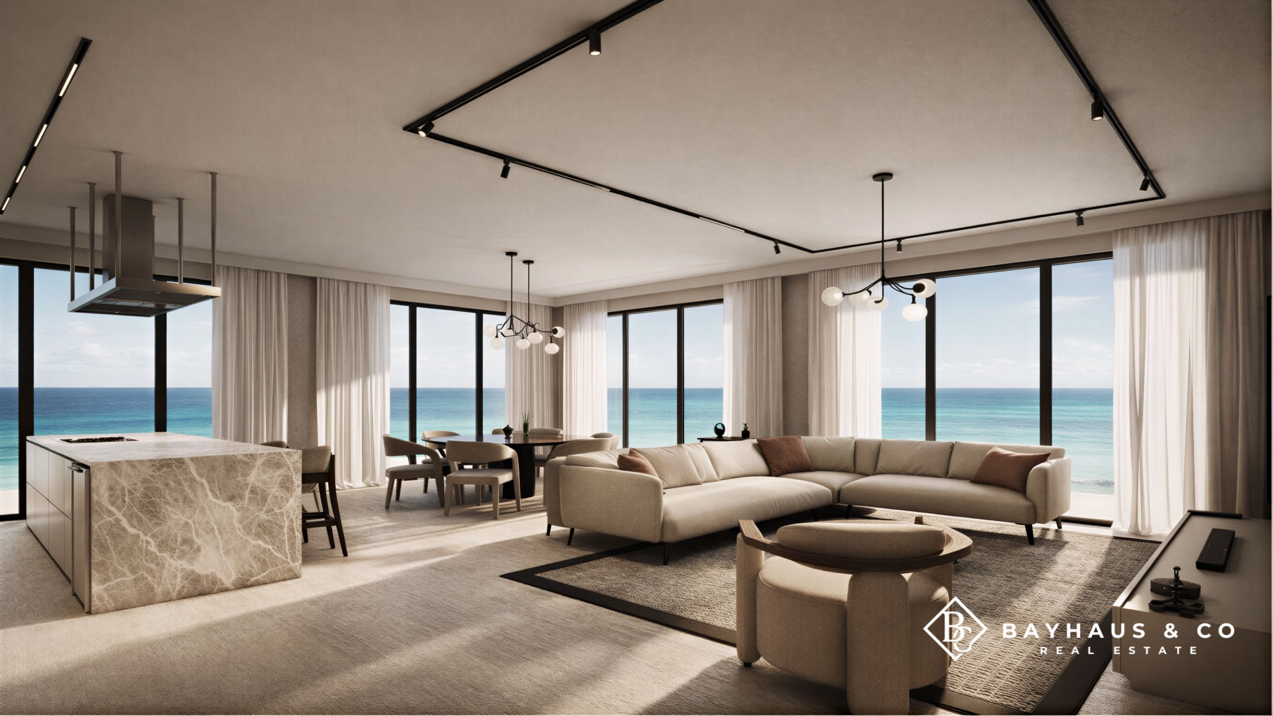 Luxury open-plan residence with panoramic Caribbean Sea views at L’Aquila Aruba
