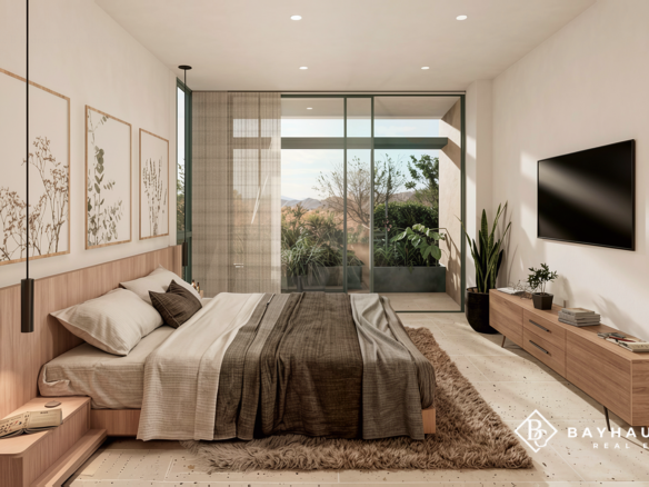Washington Gardens Type A apartment bedroom with private terrace in Noord, Aruba