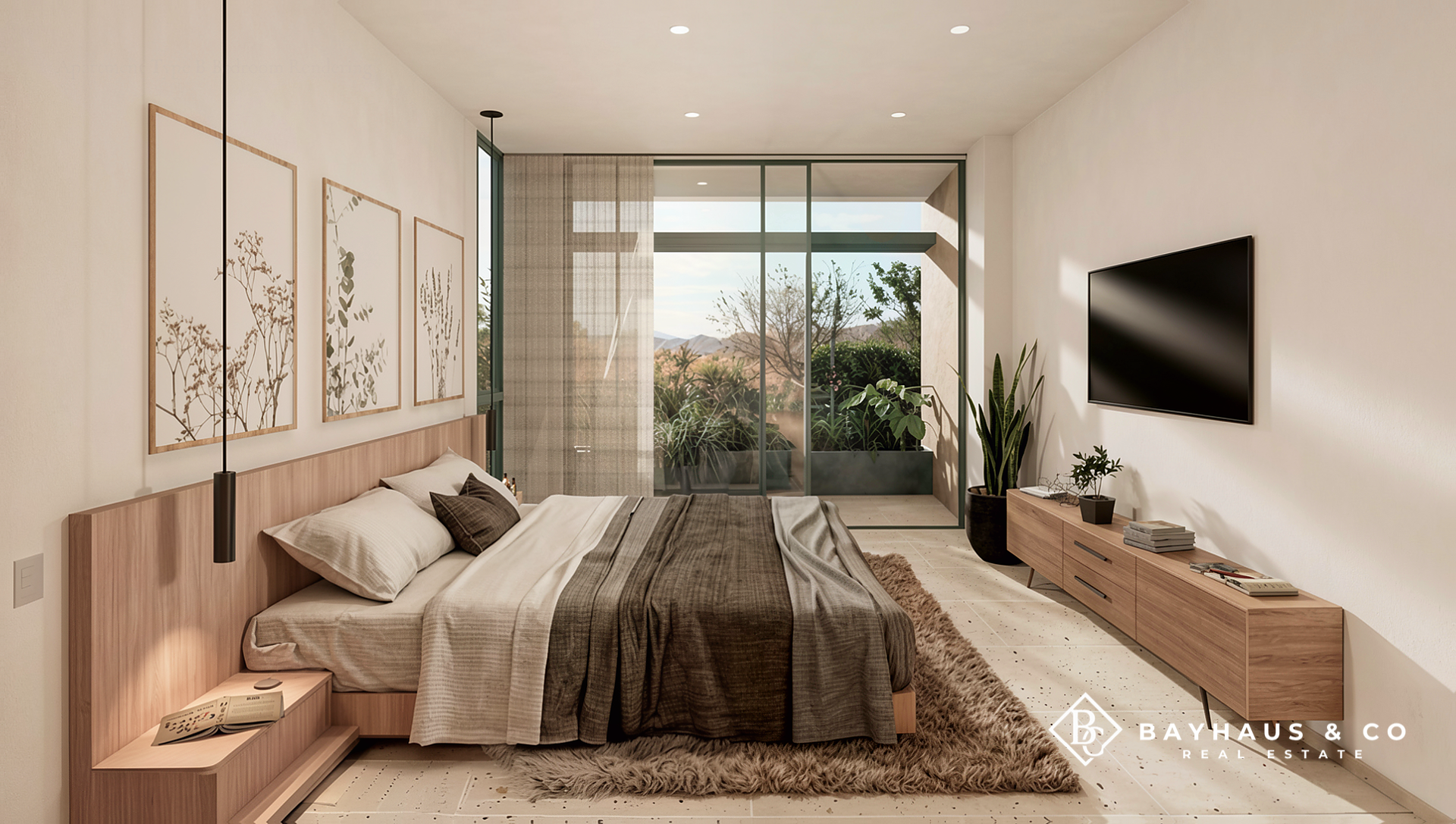 Washington Gardens Type A apartment bedroom with private terrace in Noord, Aruba