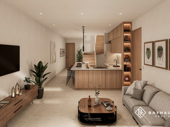 Washington Gardens Type D first-floor living room and kitchen in Noord, Aruba