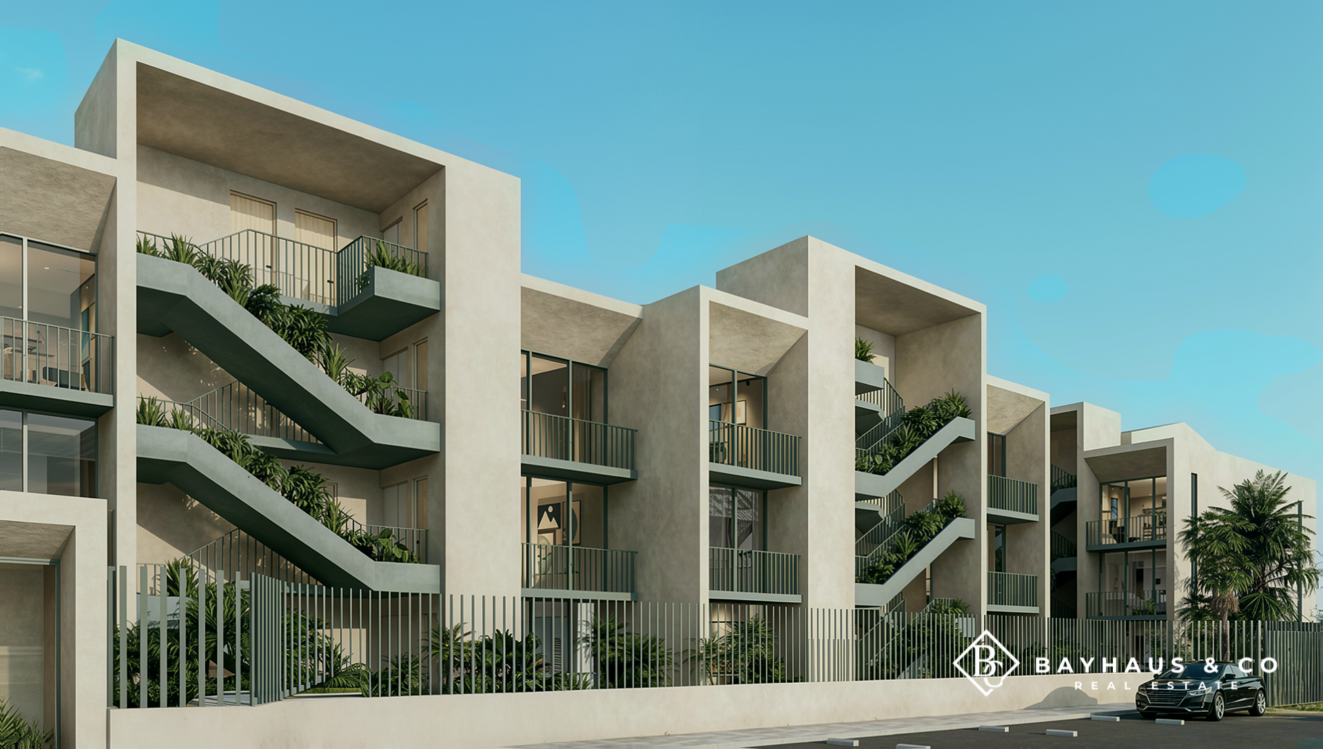 Washington Gardens modern apartment development exterior in Noord, Aruba