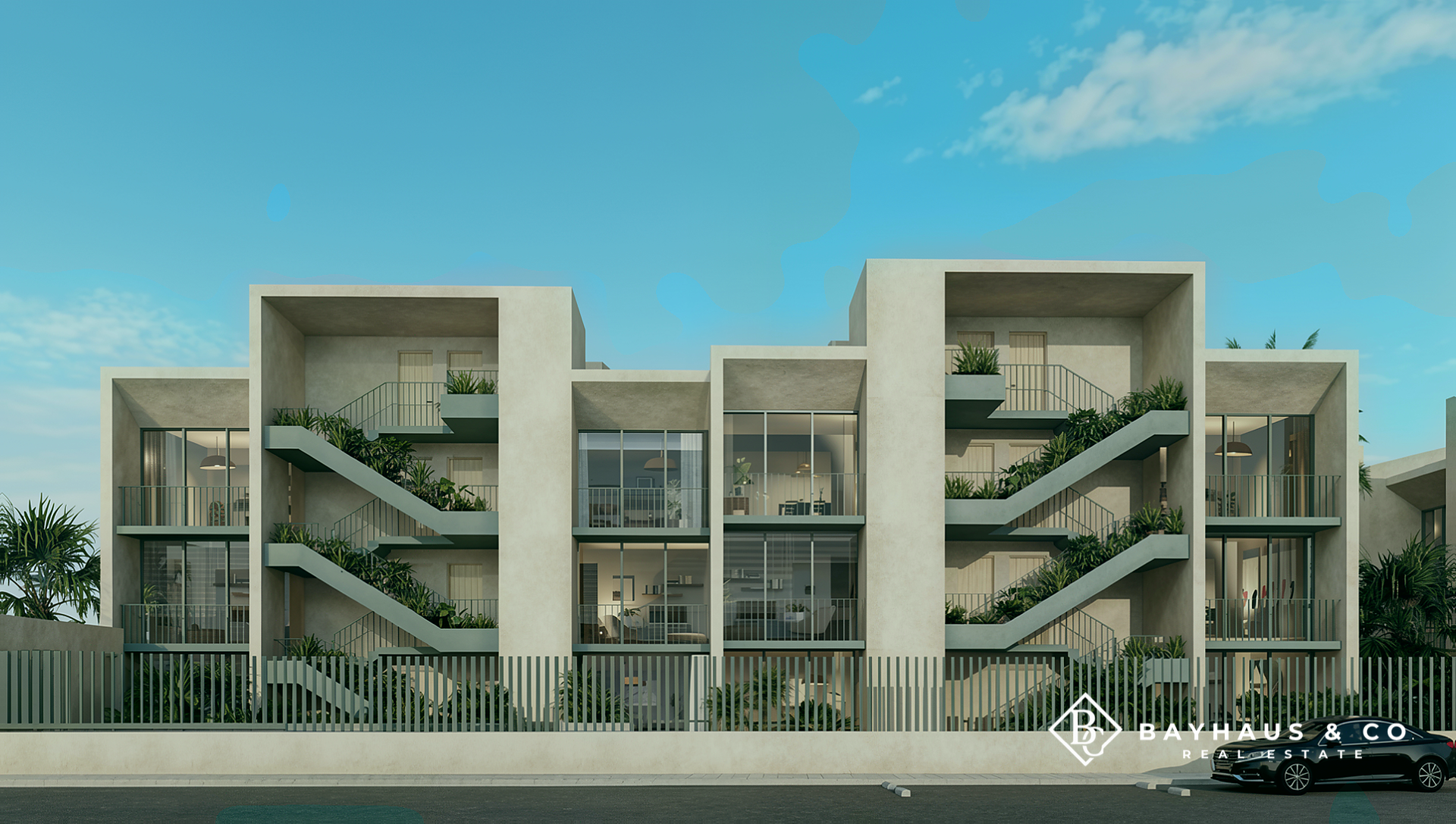 Washington Gardens apartments front exterior elevation in Noord, Aruba
